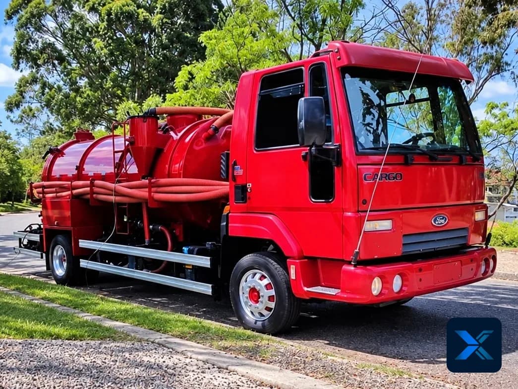 Ford Cargo 816 com tanque limpa fossa